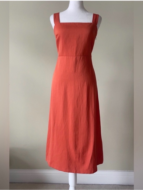 Theory Dresses & Skirts - Theory for Anthropologie | Coral Square-Neck Midi Dress